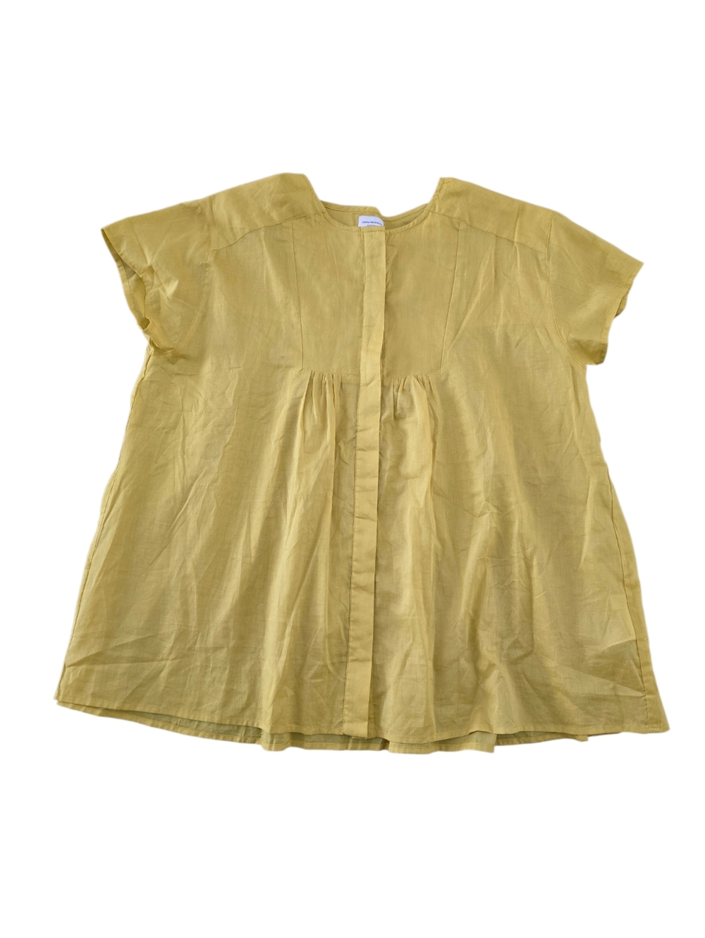 URBAN RESEARCH DOORS Mustard/Green Cotton Blouse Japanese Minimalist, Oversized - Picture 2 of 7